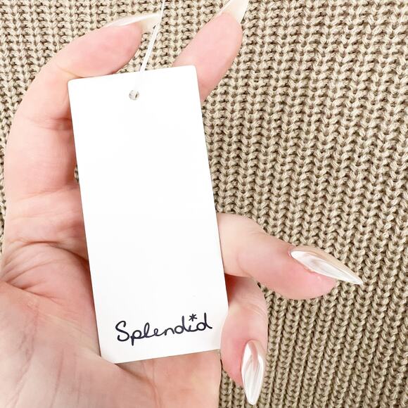 NWT Splendid Oversized Turtleneck Sweater S Tan - Picture 7 of 7